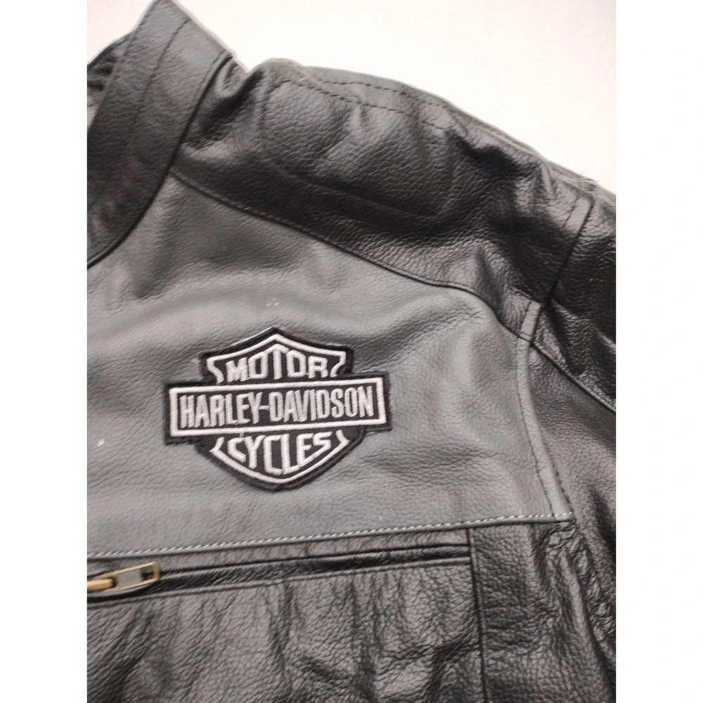 Harley Davidson Mens Votary Padded Black Leather Riding Jacket 2XL Black